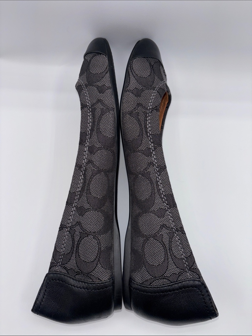 Coach Black Signature Canvas Cap-Toe Ballet Flats - Picture 8 of 10